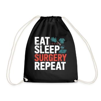 Eat Sleep Surgery Repeat - Drawstring Bag - black - Front