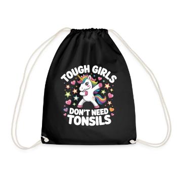 Danse Unicornen : Filles fortes sans amygdales - Sac de sport léger - noir - Devant