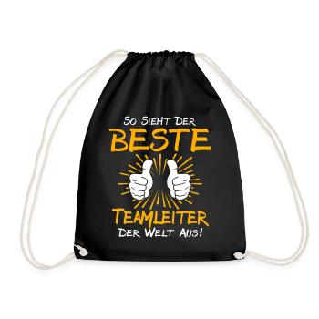 Teamleiter Geschenkidee - Turnbeutel - Schwarz - Vorne