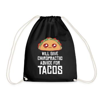 Taco Humor Chiropractic Design - Drawstring Bag - black - Front