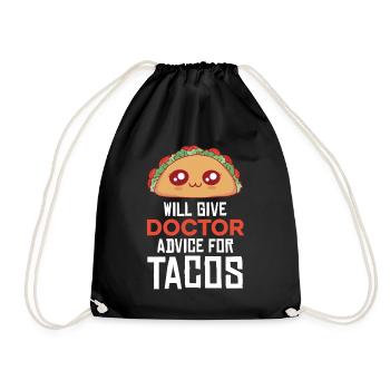 Taco Arzt: Ratschläge mit Würze - Turnbeutel - Schwarz - Vorne