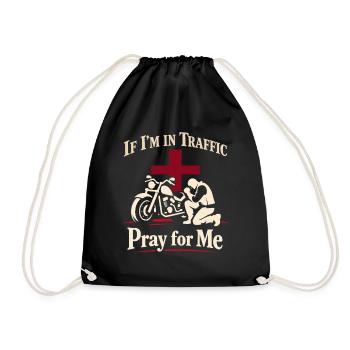 Motorcycle Traffic Humor, The Driver - Drawstring Bag - black - Front