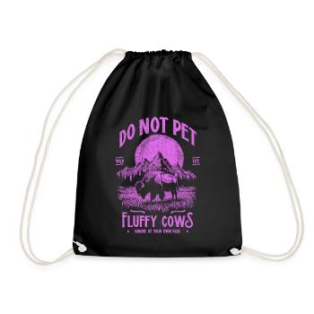 Les bisons vintage ne caressent pas les vaches duveteuses Bizons drôles - Sac de sport léger - noir - Devant
