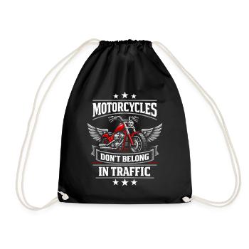 Motorcycle Traffic Humor, The Driver - Drawstring Bag - black - Front