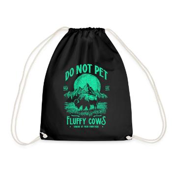 Les bisons vintage ne caressent pas les vaches duveteuses Bizons drôles - Sac de sport léger - noir - Devant