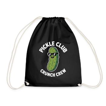 Pickle Club Crunch Crew Gurken Humor - Turnbeutel - Schwarz - Vorne