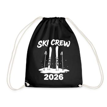 SKI CREW Winter holiday and après-ski outfit - Drawstring Bag - black - Front