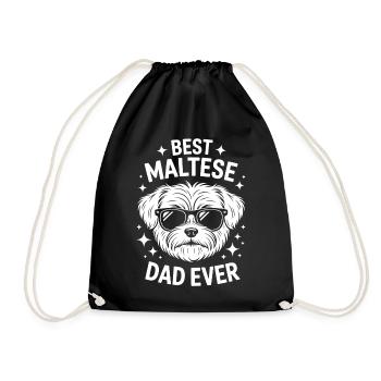 Maltese Sayings Dogs Funny Maltese Gift - Drawstring Bag - black - Front