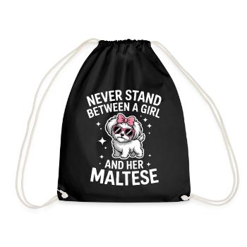 Maltese Sayings Dogs Funny Maltese Gift - Drawstring Bag - black - Front