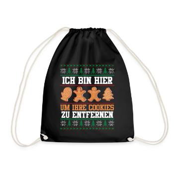 I'M HERE TO REMOVE COOKIES - Drawstring Bag - black - Front