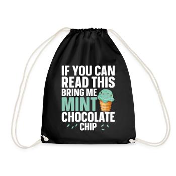 Mint Cream Lover Dessert Fresh Mint Chocolate - Drawstring Bag - black - Front