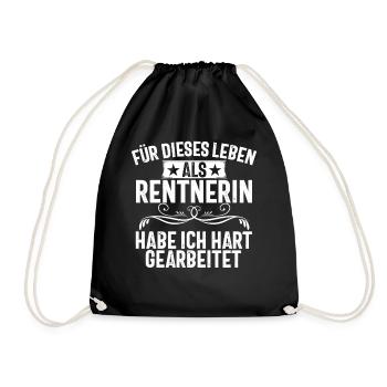 I worked for this life as a pensioner - Drawstring Bag - black - Front