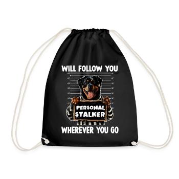 Dog Sayings Dog Owner Gift Dog Walk Rotti - Drawstring Bag - black - Front
