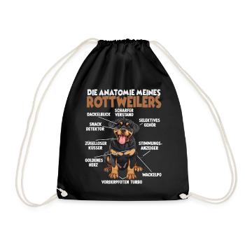 Cadeau de propriétaire de chien Rottweiler T - Sac de sport léger - noir - Devant