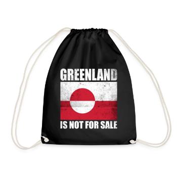 Greenland Is Not For Sale Shirt - Drawstring Bag - black - Front