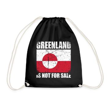 Greenland Is Not For Sale - Drawstring Bag - black - Front