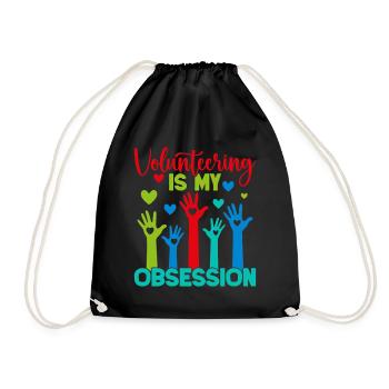 Volunteer Appreciation Is My Obsession Volunteer - Drawstring Bag - black - Front