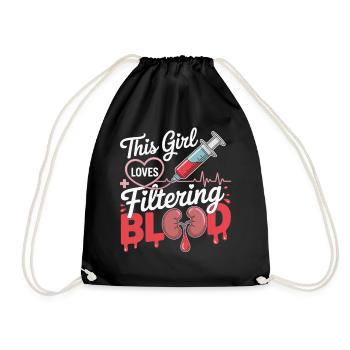 This Woman Loves Blood Filtering - Drawstring Bag - black - Front