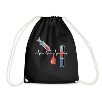 Art de l’empreinte sanguine : seringue et éprouvette - Sac de sport léger - noir - Devant
