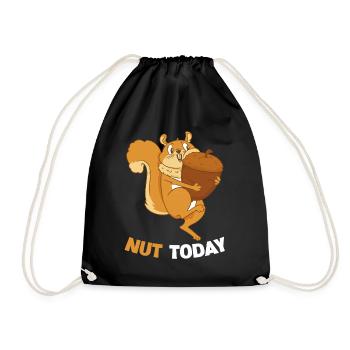 NUT TODAY Eichhörnchen Eichel - Turnbeutel - Schwarz - Vorne