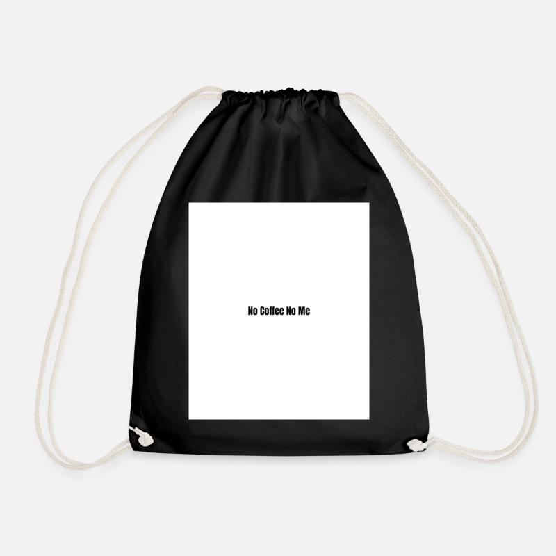No coffee No I - Drawstring Bag - black