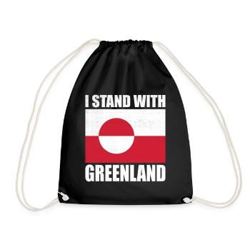 I Stand With Greenland Is Not For Sale - Turnbeutel - Schwarz - Vorne
