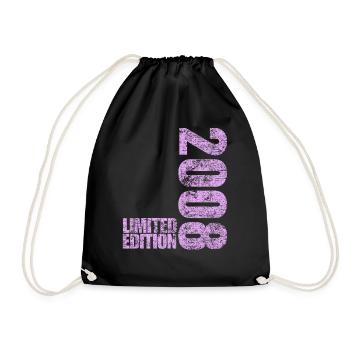 Limited Edition 2008 18th Birthday Gift - Drawstring Bag - black - Front