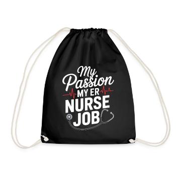 ER Nurse My Passion My Trauma Nurse Paramedic - Drawstring Bag - black - Front