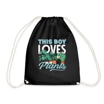 This Boy Loves Plants Plant Lover - Drawstring Bag - black - Front