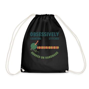 Mailles de comptage au crochet faites main - Sac de sport léger - noir - Devant