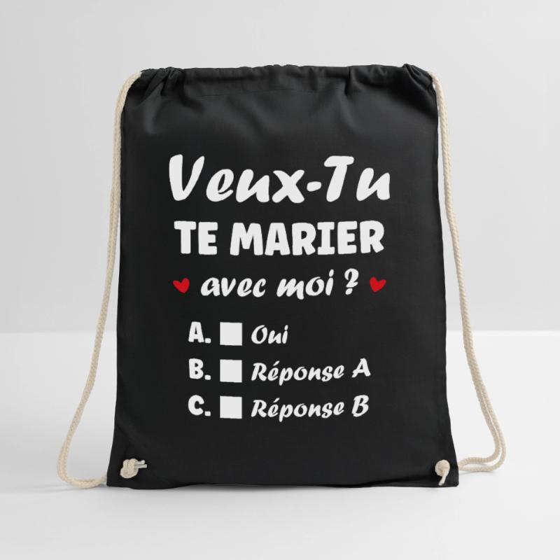 Interactive Wedding Proposal Drawstring Bag