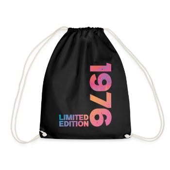 1976 50th Anniversary Birthday Gift 50th Anniversary - Drawstring Bag - black - Front