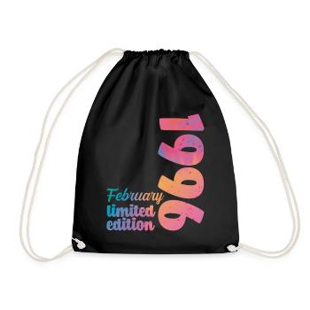 February 1996 30th Anniversary 30 Years Vintage Retro - Drawstring Bag - black - Front