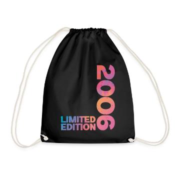 Geburtstagsgeschenk zum 20. Jubiläum 2006 - Turnbeutel - Schwarz - Vorne