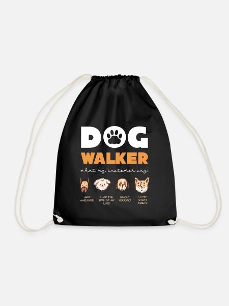 Hundewalker Zitate Kollektion - Turnbeutel - Schwarz