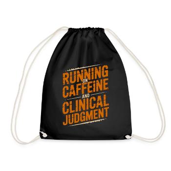 Nurse Practitioner Running On Caffeine Nursing - Turnbeutel - Schwarz - Vorne