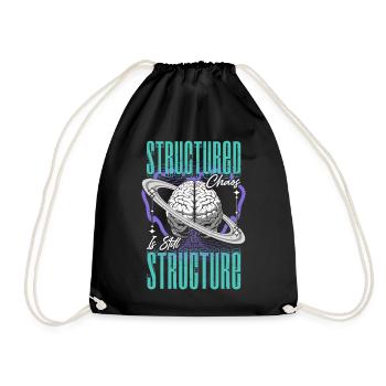 Neurodivergent Neurodiversity Structured Chaos - Drawstring Bag - black - Front