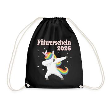 Driver's license 2026 passed car driving motorcycle - Drawstring Bag - black - Front