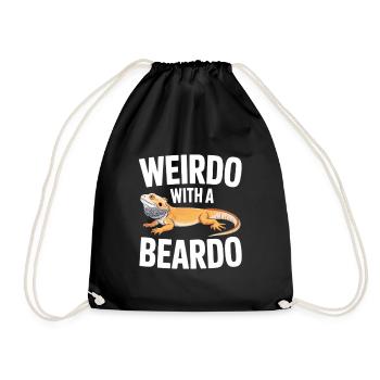 Beardo Lizard Caption Tee - Drawstring Bag - black - Front