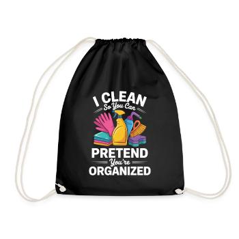 Cleaning Lady Household Professional Humor - Drawstring Bag - black - Front