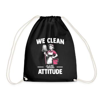 Motif de l’équipe de nettoyage - Sac de sport léger - noir - Devant