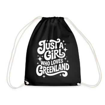 Just a Girl who Loves Greenland Grönland Fan - Turnbeutel - Schwarz - Vorne