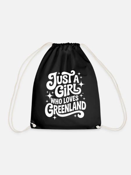 Just a Girl who Loves Greenland Grönland Fan - Turnbeutel - Schwarz