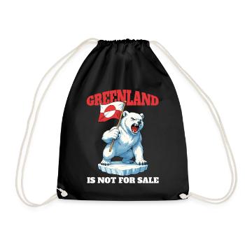 Greenland Is Not For Sale - Drawstring Bag - black - Front