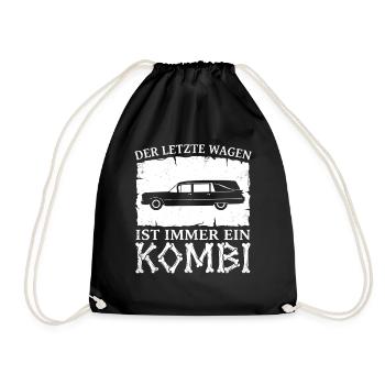 The last car is always a station wagon – undertaker - Drawstring Bag - black - Front