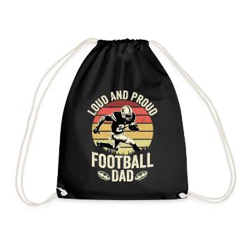 Loud And Proud Football Dad Player Fan Season - Turnbeutel - Schwarz - Vorne