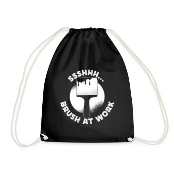 Pinceau drôle de peintre au travail Dessin Cadeau - Sac de sport léger - noir - Devant