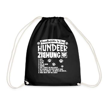 Commandes de base du motif du chien dressé - Sac de sport léger - noir - Devant