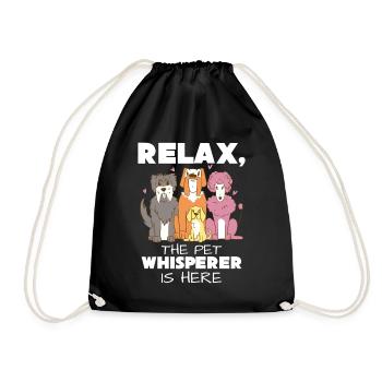 Relax, the animal whisperer is here - Drawstring Bag - black - Front