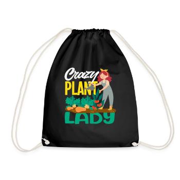 Plant Lover Plant Woman Funny Gardener - Drawstring Bag - black - Front
